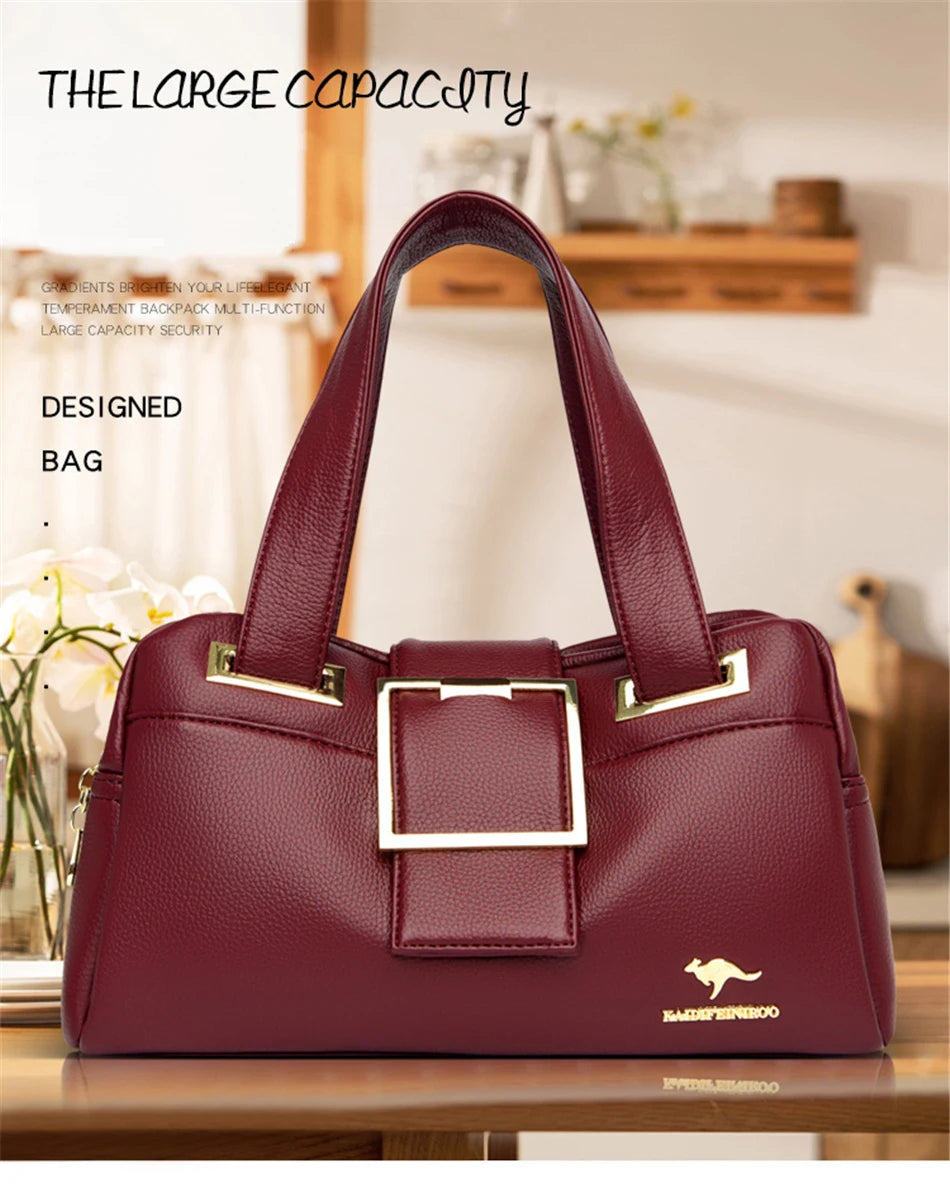 Sacs à main en cuir multicouches pour femmes, sac à poignée supérieure, sacs à main de qualité, designer de luxe féminin, grande capacité, Boston Ladies Sac A Main