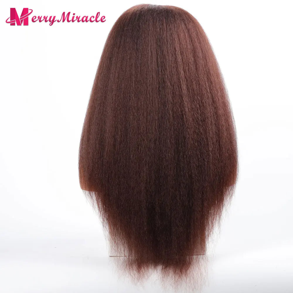 Perruques synthétiques lisses et crépues pour femmes noires, mélange de mèches noires, brunes, blondes, gingembre, rouges et blanches