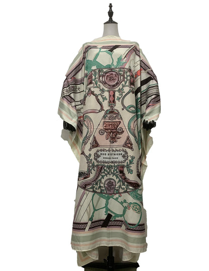 Robes Caftan en soie pour femmes musulmanes africaines, longueur 130 cm buste 130 cm, élégantes, imprimées, Style ample, Dashiki