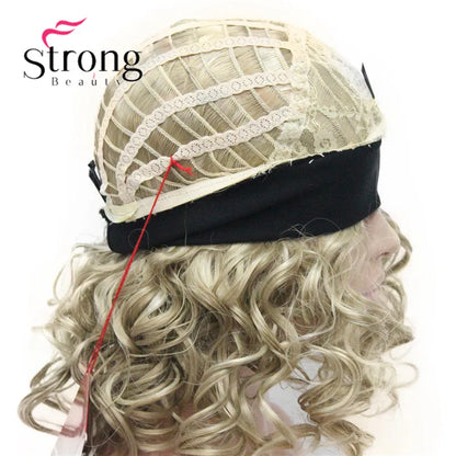 Perruques synthétiques courtes 3/4 à reflets blonds pour femmes, postiche bouclée avec bandeau, choix de couleurs
