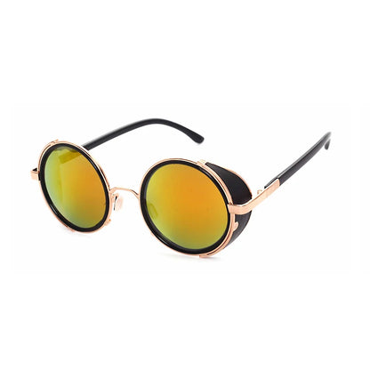 Lunettes de soleil Steampunk rétro pour hommes et femmes, rondes en métal ShiPublishSun, marque de créateur, lunettes de mode, lentille miroir UV400