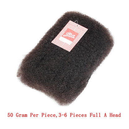 Extensions de cheveux humains afro crépus élégants en vrac noir naturel/marron/gris-léger pour tresser, coiffer et usage quotidien