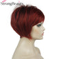 StrongBeauty-Perruques Synthétiques Courtes Droites, Cheveux Doux, Layered Shag, Ombre Blonde