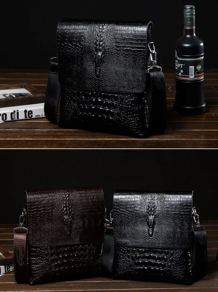 Marque de luxe sac de messager hommes en cuir affaires Alligator sac à bandoulière mâle sacoche décontractée Crocodile Grain sac à bandoulière pour hommes