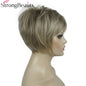 StrongBeauty-Perruques Synthétiques Courtes Droites, Cheveux Doux, Layered Shag, Ombre Blonde