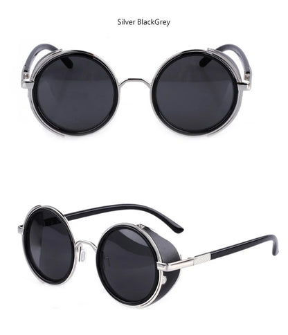 Lunettes de soleil Steampunk rétro pour hommes et femmes, rondes en métal ShiPublishSun, marque de créateur, lunettes de mode, lentille miroir UV400