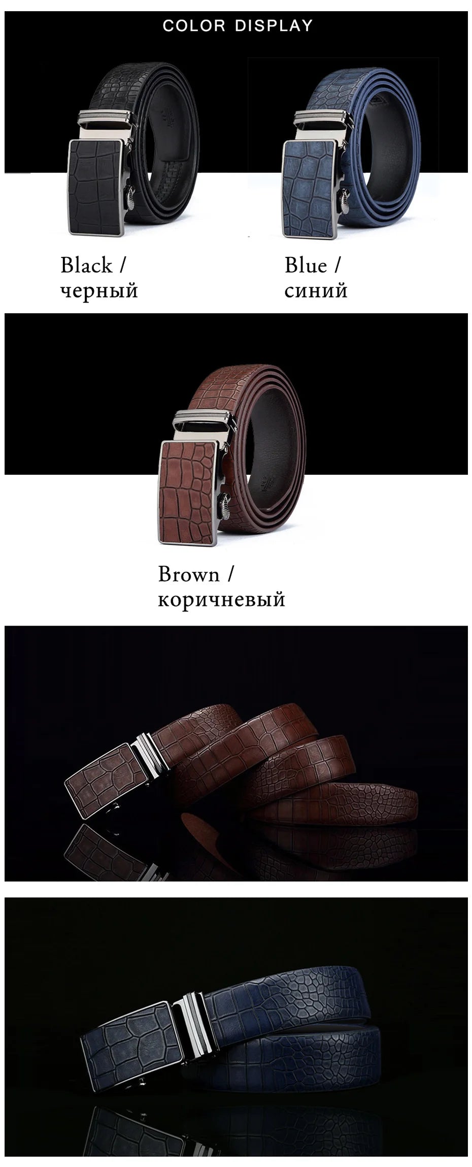 Maikun – Ceinture en cuir de luxe pour hommes, design Original, Grain d'autruche, automatique, avec boucle