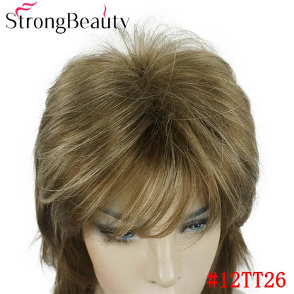 Perruque synthétique ondulée mi-longue pour femmes, cheveux naturels, sans capuchon