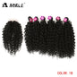 Noble tissage de cheveux synthétiques 16-20 pouces 7 pièces/lot Afro crépus bouclés paquets de cheveux avec fermeture dentelle synthétique pour les femmes noires
