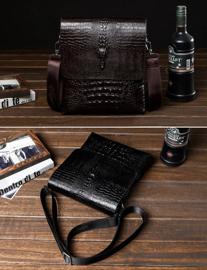 Marque de luxe sac de messager hommes en cuir affaires Alligator sac à bandoulière mâle sacoche décontractée Crocodile Grain sac à bandoulière pour hommes