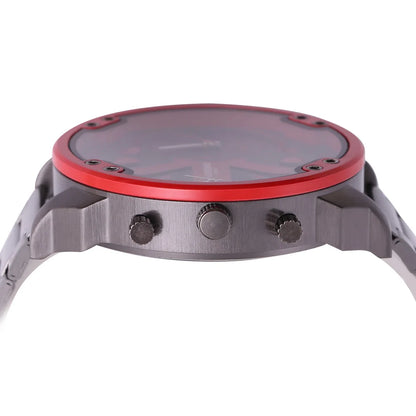 Marque grand cadran bande d'acier double affichage de l'heure hommes montres chronographe Quartz montre-bracelet militaire Relogio Masculino Hombre Reloj