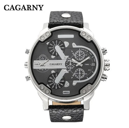 52MM grand boîtier montre à Quartz pour hommes chic hommes montres étanche double affichage de l'heure militaire relogio masculino mâle horloge