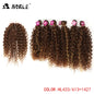 Noble tissage de cheveux synthétiques 16-20 pouces 7 pièces/lot Afro crépus bouclés paquets de cheveux avec fermeture dentelle synthétique pour les femmes noires