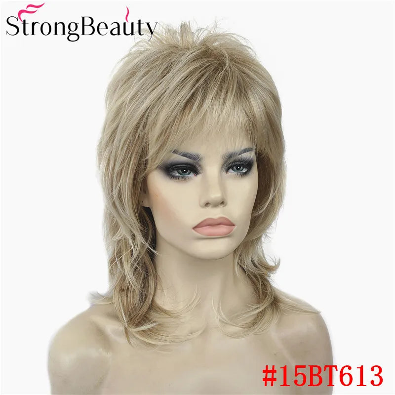 Perruque synthétique ondulée mi-longue pour femmes, cheveux naturels, sans capuchon