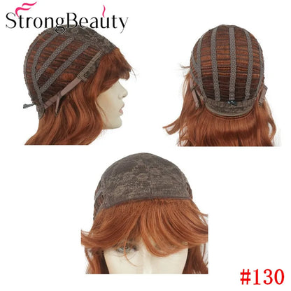 Perruque synthétique ondulée mi-longue pour femmes, cheveux naturels, sans capuchon