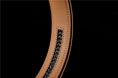 Plyesxale-Ceinture en cuir véritable pour homme, ceinture habillée à cliquet, haute qualité, automatique, bleu, rouge, marron clair, environnement B36