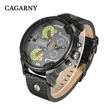 52MM grand boîtier montre à Quartz pour hommes chic hommes montres étanche double affichage de l'heure militaire relogio masculino mâle horloge