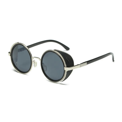 Lunettes de soleil Steampunk rétro pour hommes et femmes, rondes en métal ShiPublishSun, marque de créateur, lunettes de mode, lentille miroir UV400