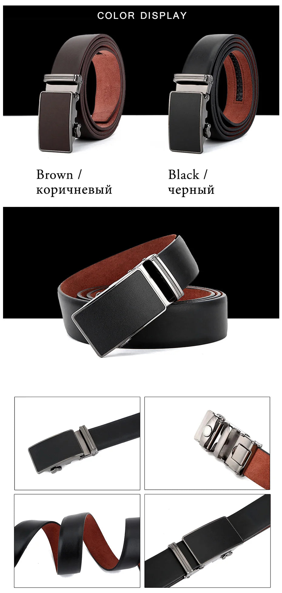 Maikun – Ceinture en cuir de luxe pour hommes, design Original, Grain d'autruche, automatique, avec boucle