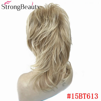 Perruque synthétique ondulée mi-longue pour femmes, cheveux naturels, sans capuchon