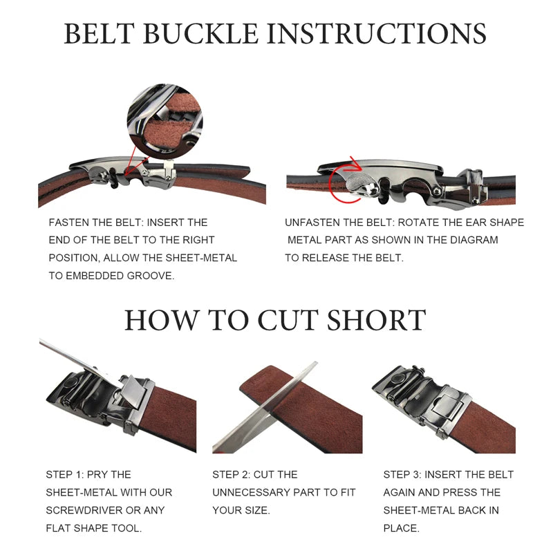 Maikun – Ceinture en cuir de luxe pour hommes, design Original, Grain d'autruche, automatique, avec boucle