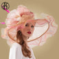 FS Organza Kentucky Derby Fascinators chapeau pour femmes dames à large bord chapeaux de soleil fleurs élégant mariage mariée église fête Fedoras