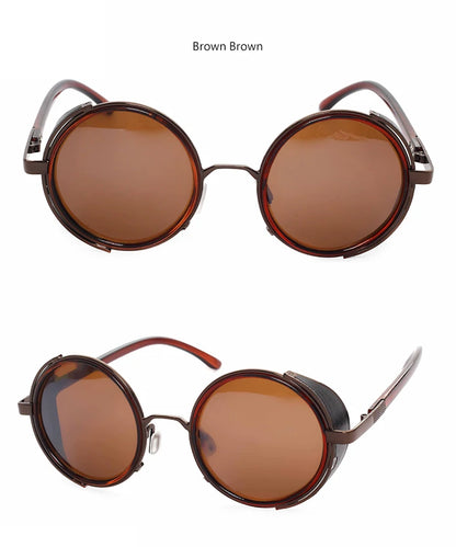 Lunettes de soleil Steampunk rétro pour hommes et femmes, rondes en métal ShiPublishSun, marque de créateur, lunettes de mode, lentille miroir UV400