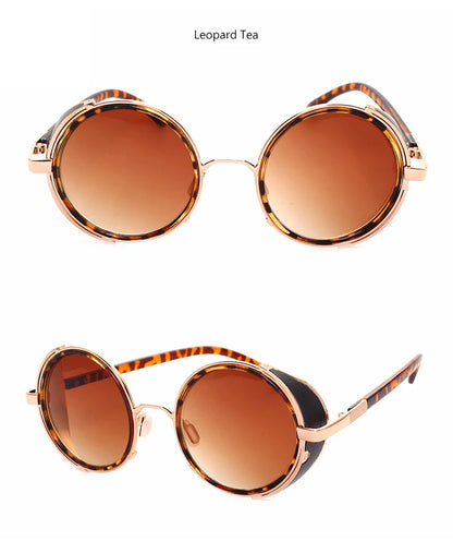 Lunettes de soleil Steampunk rétro pour hommes et femmes, rondes en métal ShiPublishSun, marque de créateur, lunettes de mode, lentille miroir UV400