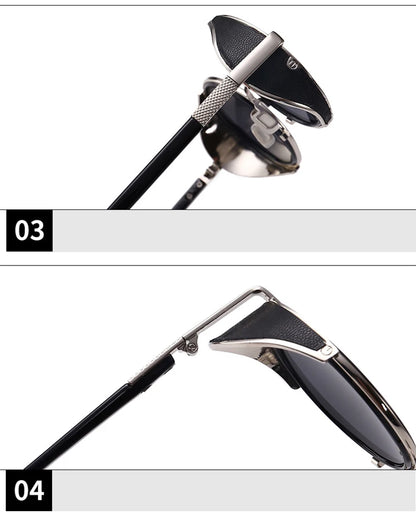 Lunettes de soleil Steampunk rétro pour hommes et femmes, rondes en métal ShiPublishSun, marque de créateur, lunettes de mode, lentille miroir UV400