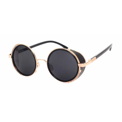 Lunettes de soleil Steampunk rétro pour hommes et femmes, rondes en métal ShiPublishSun, marque de créateur, lunettes de mode, lentille miroir UV400