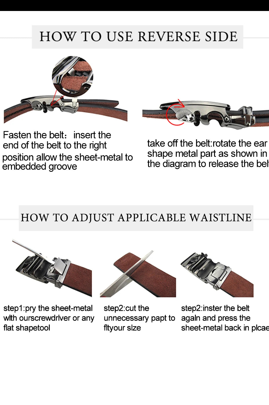 Maikun – Ceinture en cuir de luxe pour hommes, design Original, Grain d'autruche, automatique, avec boucle