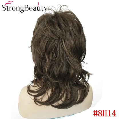 Perruque synthétique ondulée mi-longue pour femmes, cheveux naturels, sans capuchon