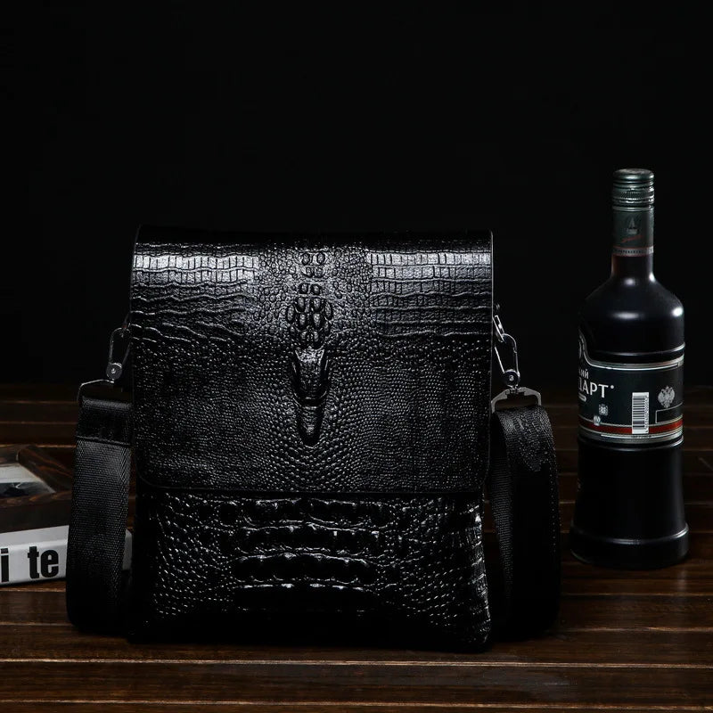 Marque de luxe sac de messager hommes en cuir affaires Alligator sac à bandoulière mâle sacoche décontractée Crocodile Grain sac à bandoulière pour hommes