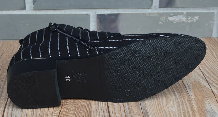 2025 nouvelle mode rayé hommes bottes hommes toile chaussures hommes bottines automne hiver Oxford chaussures pour hommes bottes