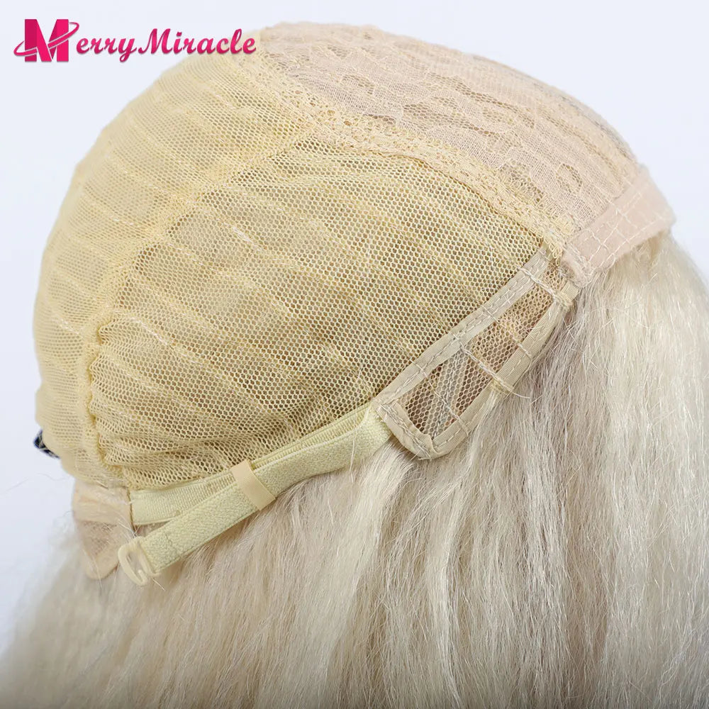 Perruques synthétiques lisses et crépues pour femmes noires, mélange de mèches noires, brunes, blondes, gingembre, rouges et blanches