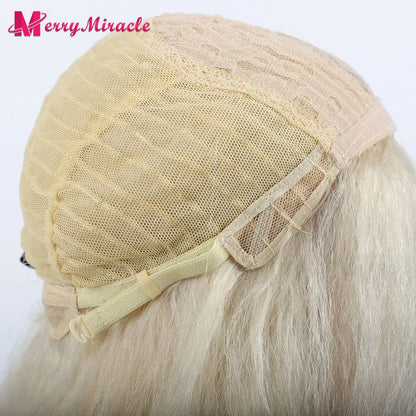 Perruques synthétiques lisses et crépues pour femmes noires, mélange de mèches noires, brunes, blondes, gingembre, rouges et blanches