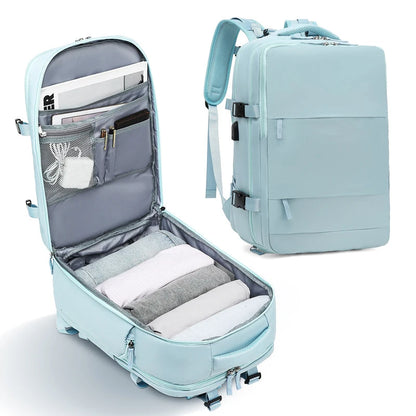 Hot Selling Women's  Casual Travel Backpack  USB Charge Port Laptop Bag Large Capacity Nylon Waterproof Backpack