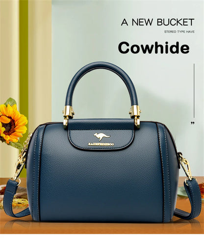 Granded marque en cuir de vachette Sac à main sac à main femmes décontracté bandoulière sacs à bandoulière de luxe dames fourre-tout Boston Sac 2024