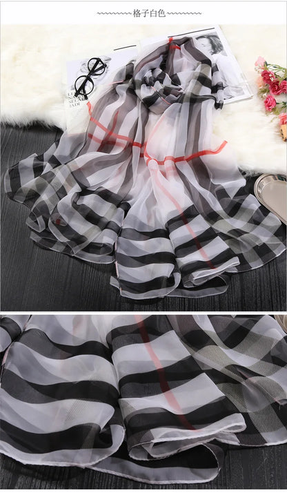 Foulard en soie glacée pour protection solaire, foulard enveloppant, grande serviette de plage pour femmes, imprimé fin, Micro-à traversant, châle de climatisation, 180cm