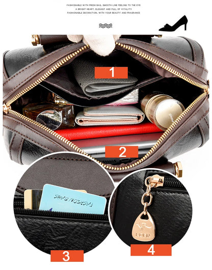 Sac à main à poignée supérieure en cuir pour femmes, sac à bandoulière à coque décontractée, sacs de messager initiés, sac à main à la mode pour dames, super haute qualité