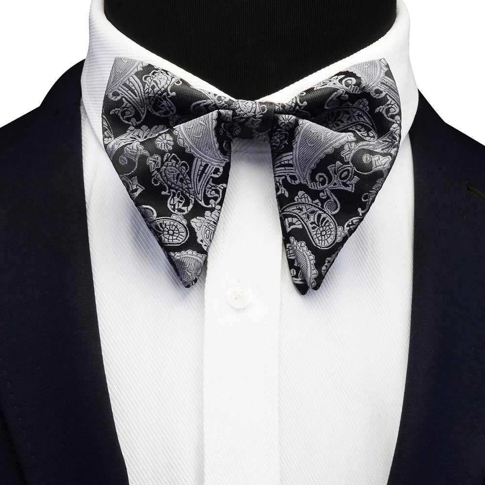 Ricnais mode soie Pasley Floral grand noeud papillon jaune rouge Jacquard noeud papillon pour hommes d'affaires fête de mariage cravates Gigt accessoires