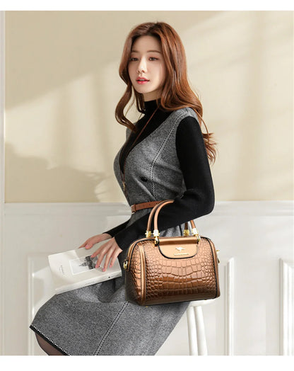 Sacs à main de luxe en cuir verni pour femmes, sac à bandoulière motif Crocodile de styliste, nouveaux sacs à main messager pour dames