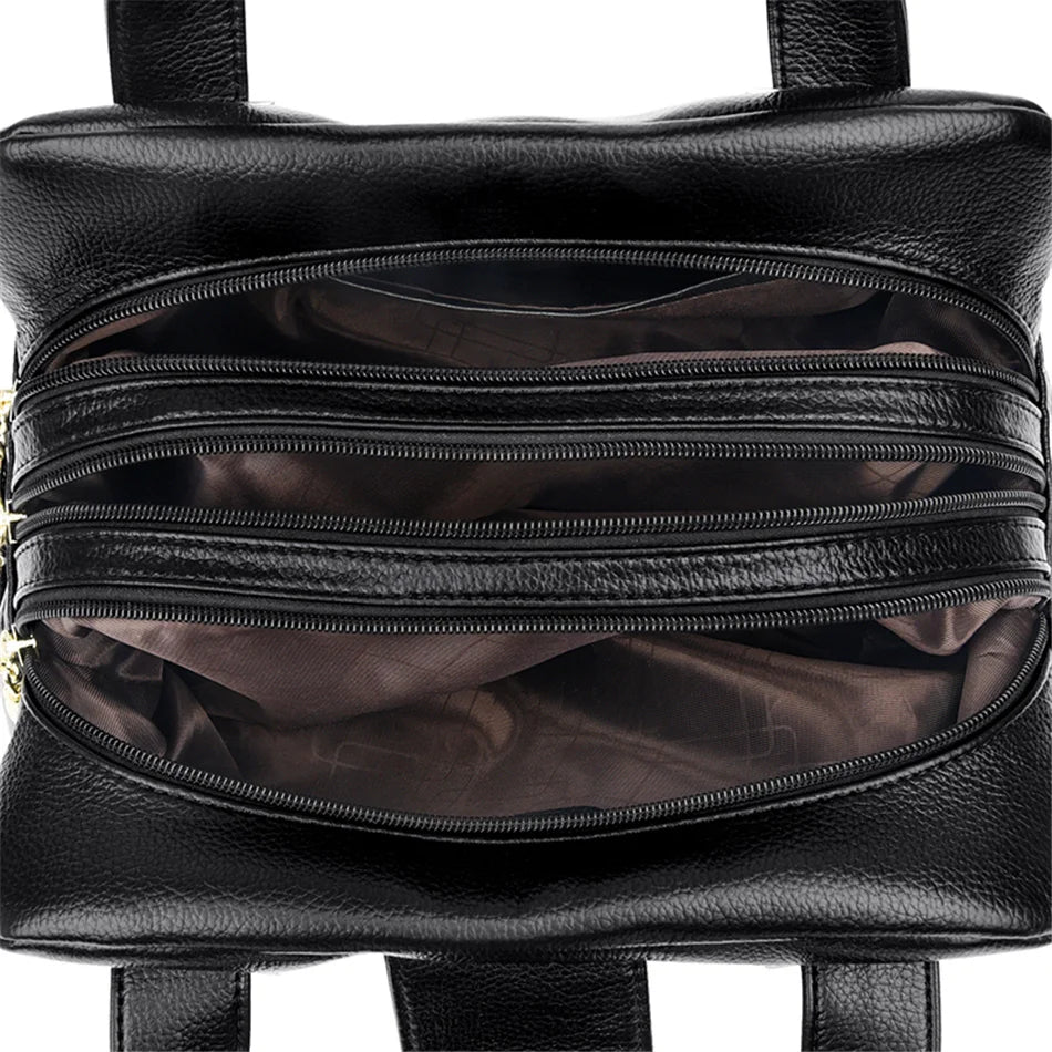 Sacs à main en cuir multicouches pour femmes, sac à poignée supérieure, sacs à main de qualité, designer de luxe féminin, grande capacité, Boston Ladies Sac A Main