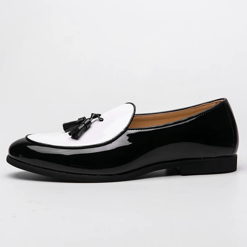 Chaussures en cuir à pampilles pour hommes, mocassins décontractés à enfiler, chaussures formelles de mariage italien, chaussures de fête respirantes