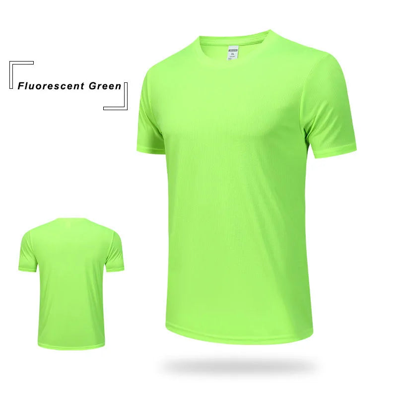 Wholesale Men's Summer Sports Casual T-Shirt 100% Training Clothing with Quick-Drying Round Neck Breathable Loose Top Plus Size