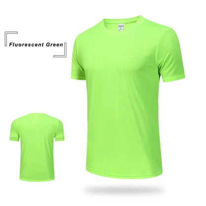 Wholesale Men's Summer Sports Casual T-Shirt 100% Training Clothing with Quick-Drying Round Neck Breathable Loose Top Plus Size