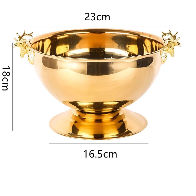 304 acier inoxydable tête de cerf oreille bol à Champagne seau à bière fût Double paroi de qualité alimentaire vin rouge bière refroidisseur seau à glace Bar