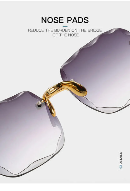 Lunettes de soleil carrées sans monture pour hommes et femmes, lunettes de soleil rouges, créateur de marque de luxe, été, mode, UV400, nuances Oculos