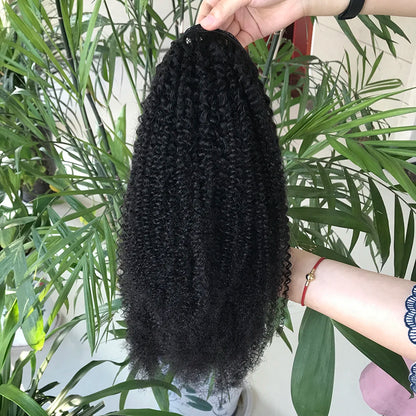 African Hot Selling Kinky Curly Human Hair Ponytail Drawstring, Cheap Hair Bands for Ponytail Extensions for Black Women
