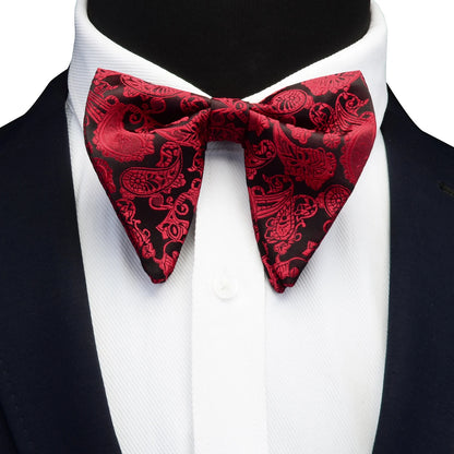 Ricnais mode soie Pasley Floral grand noeud papillon jaune rouge Jacquard noeud papillon pour hommes d'affaires fête de mariage cravates Gigt accessoires